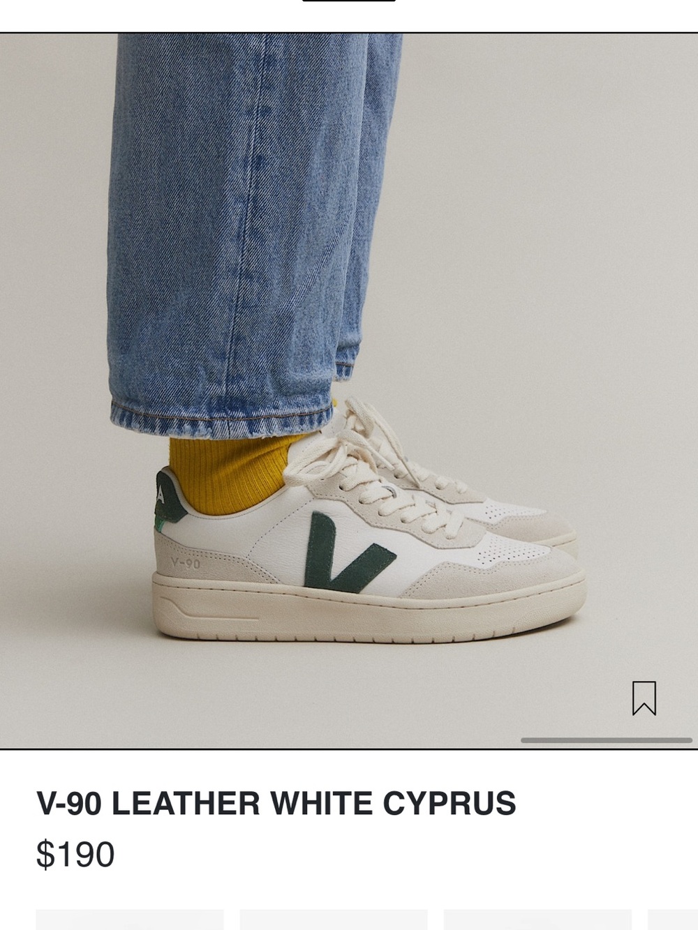 VEJA V-90 Extra-White Cypress Sneaker